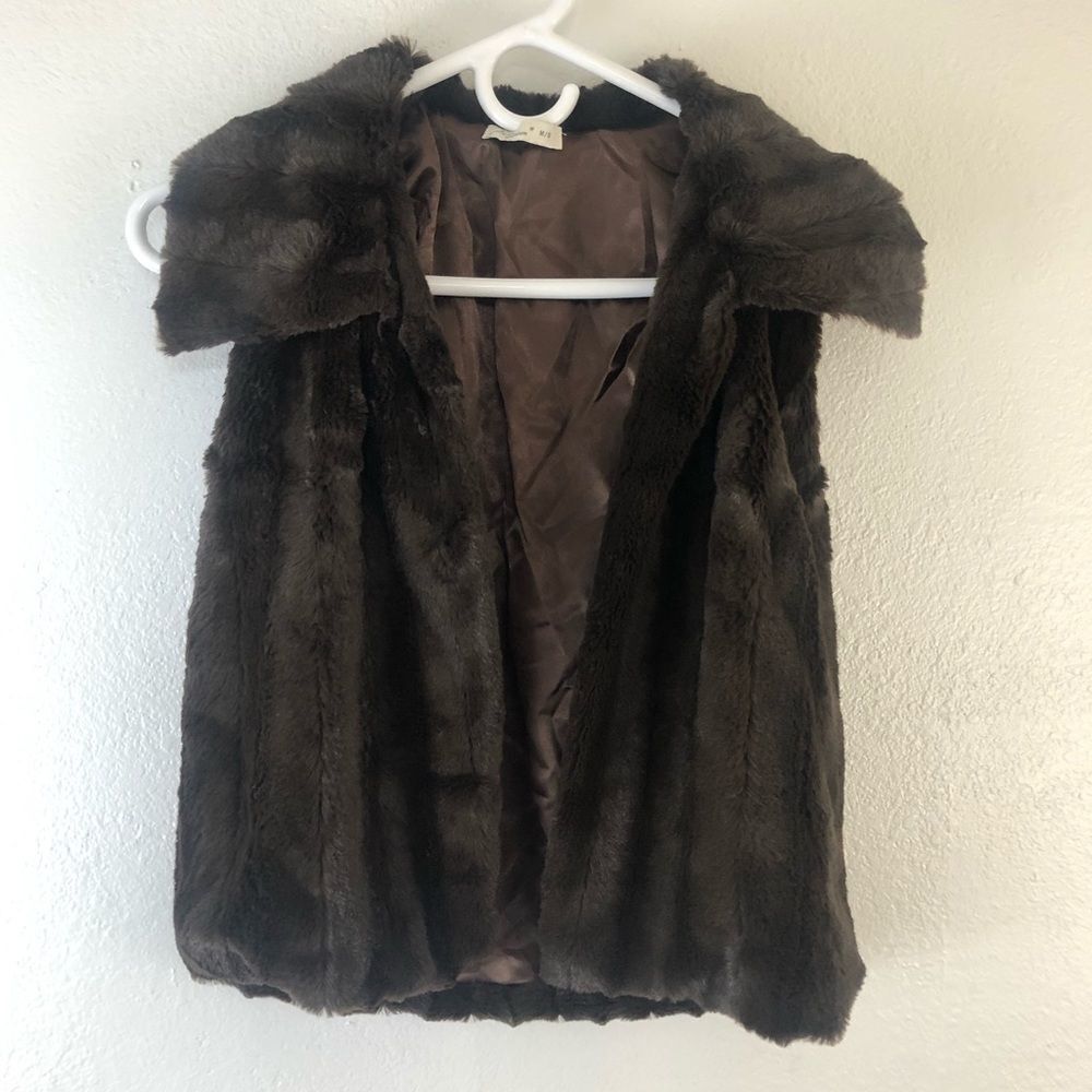 Pinc brown faux fur Women’s Vest size M